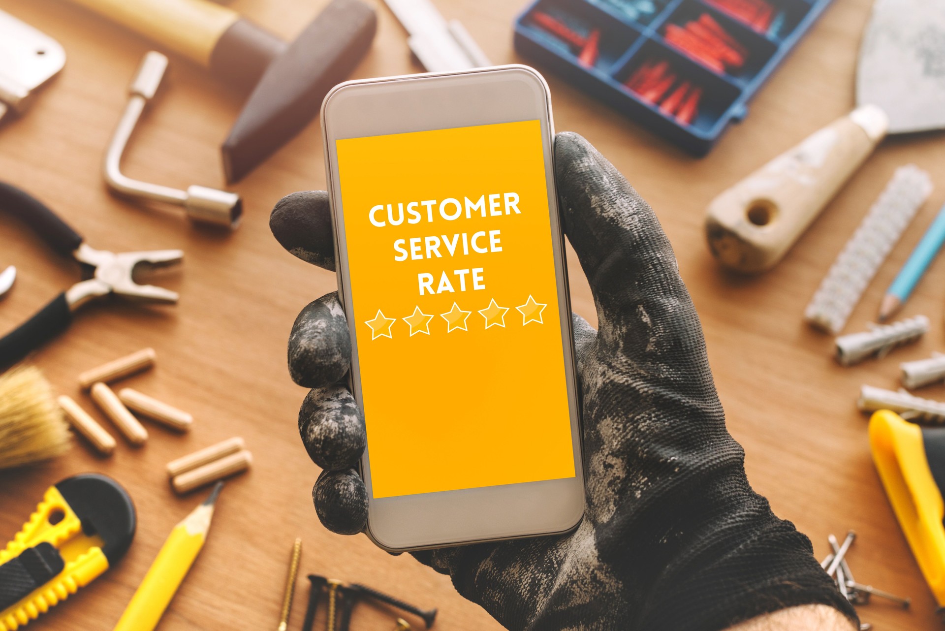 Rating customer service for handyman repair and maintenance task